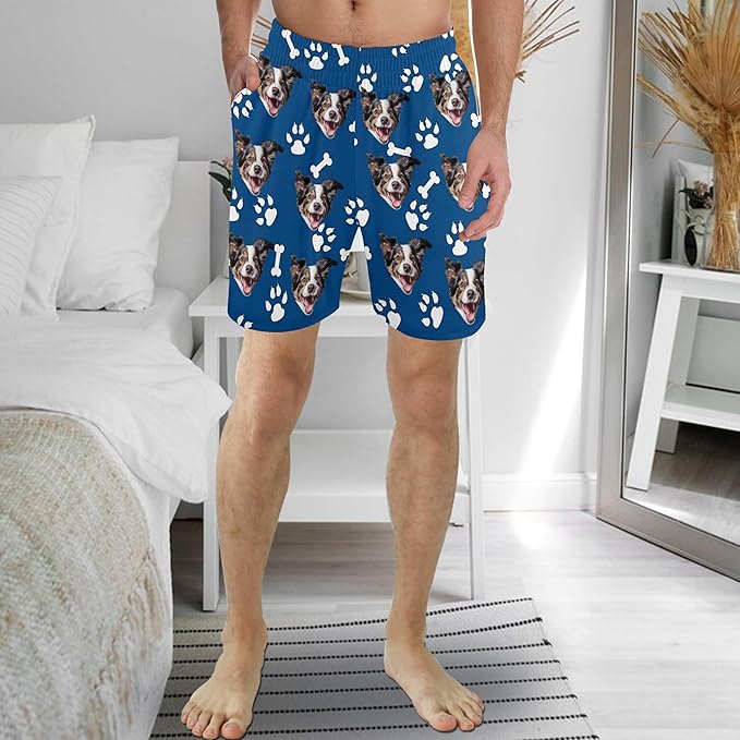 Custom Pajama Pants for Men, Personalized PJ Pants with Photos, Custom Mens Pajama Shorts, Gifts for Dad Husband