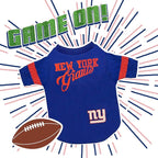Pets First NFL New York Giants T-Shirt for Dogs & Cats, Small. Football Dog Shirt for NFL Team Fans. New & Updated Fashionable Stripe Design, Durable & Cute Sports PET TEE Shirt Outfit (NYG-4146-SM)