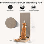 FUKUMARU Cat Scratcher, 32.7 Inch L Shape Cat Scratch Pad Wall Mounted, Cat Scratching Cardboard with Ball Toy for Indoor Cats, Extra Large