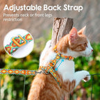 Dooradar Cat Harness and Leash, Escape Proof Adjustable Kitten Vest, Lightweight Soft Pet Straps, Easy Wearing for Small Medium Kitty Safe Walking Travel Control, Multicolor, S