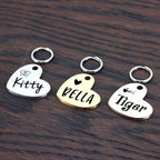 Ultra Joys Cat ID Tag Personalized Pet Tags, Durable Stainless Steel Small Pet Mini Dog Cat Tag Lightweight -Heart Tag in Rose Gold