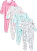Onesies Brand Baby Girls' 4-pack Sleep 'N Play Footies Multi Pack