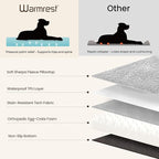 2-Pack Waterproof Dog Bed Medium Size Dogs, Plush Cushion & Orthopedic Egg-Crate Foam Mattress for Senior Dogs, Washable Dog Crate Bed with Removable Cover, Dark Grey