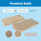 Best Pet Supplies Catify Cat Scratcher, Fun Interactive Scratchers, Posts, Poles, Claw Safe, Furniture Saver Indoor Play Support Natural Cat Behaviors Heavy Duty - Wave (2 Pack)