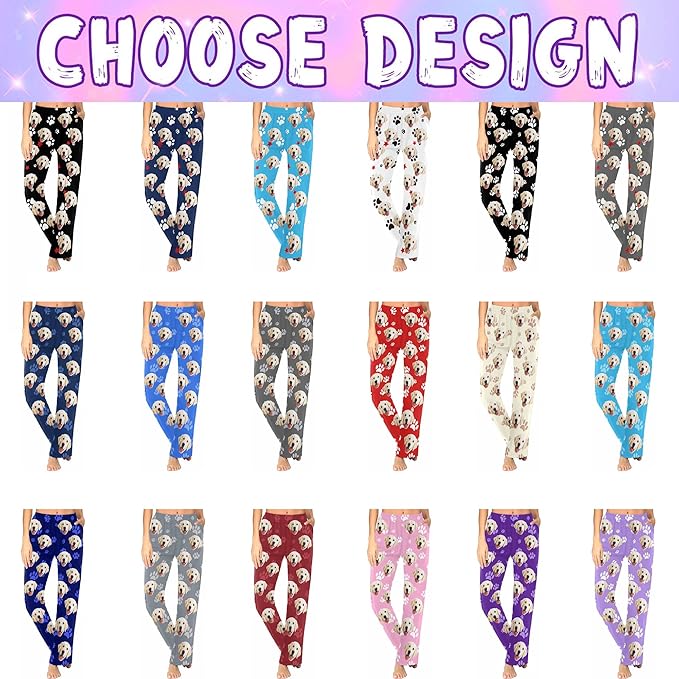 Custom Couple Pajama Pants Sock with Funny Face, Personalized PJ Anniversary Birthday Women Men Pants