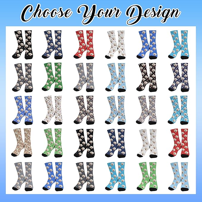 Artsadd Personalized Christmas Pajama Pants Socks for Men Custom Photo Pajama Bottoms for Men S-XXL