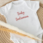 COUPLEHOODIES Personalized Baby Onesie Bodysuit – Custom Embroidery Gift for Pregnancy Reveal Baby Shower or First Grandchild