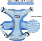 Rttochfy Cat Harness and Leash Set, Adjustable and Reflective Cat Vest, Escape Proof Kitten Harness, Easy to Put on with 3 Buckles for Cats Walking and Traveling (Blue, M)