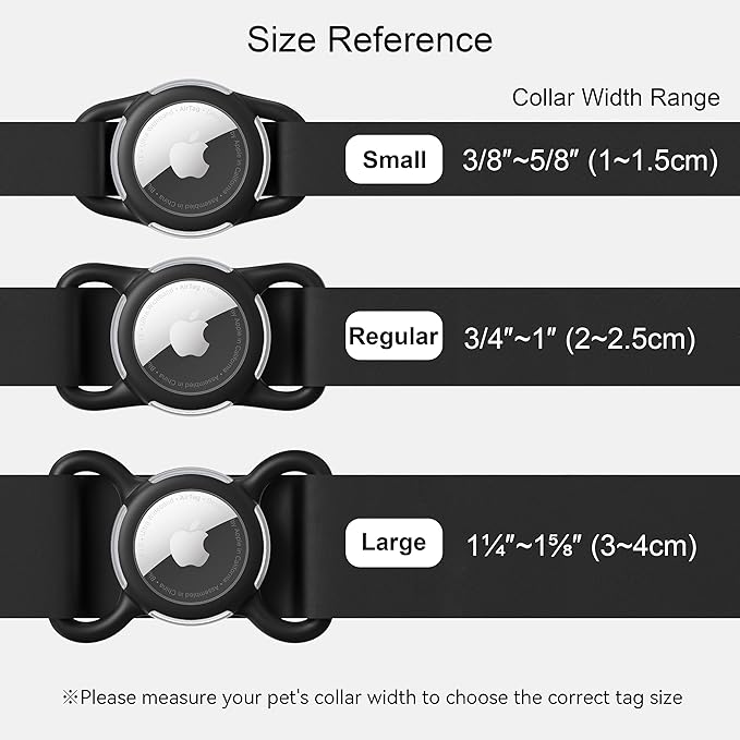 Airtag Holder for Dog Collar, Waterproof Air Tag Holder Durable Lightweigt Silicone Covered Apple Airtag Holders for Dog Cat Collar