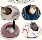 MEOWFIA Cat Cave – Premium Felt Cat Bed for Indoor Cats, Handmade 100% Merino Wool (Light Grey, Medium) (Pack of 2)