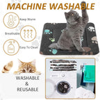 Tuanse 4 Pack Ultra Soft Dog Cat Bed Mat Small Animal Guinea Pig Bed with Cute Print Reversible Fleece Dog Crate Kennel Pad Cozy Washable Thickened Hamster Pet Beds Mat(21 x 14 Inches,Black)