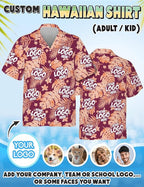 Custom Hawaiian Shirt with Face Photo Picture for Men Women Kids Youth Adult, Tropical Personalized Hawaiian Shirts Gift