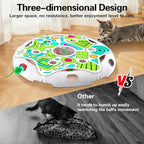 Interactive Cat Toy Playset, Hide and Seek Toy with Motion Activate Cat Ball, 2 Kitten Toys Bell Ball, Exercise Toys for Indoor Bored Adult Cats