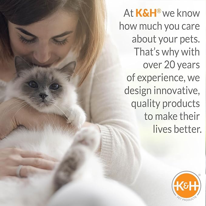 K&H Pet Products Thermo-Pet Cave Heated Cat Bed for Large Cats, Indoor Heated Warming Bed for Dogs & Cats, Covered Cave Pet Tent, Collapsible, Machine Washable, Safety Listed - 17 X 15 X 13in Navy