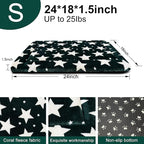 Dog Bed Mat – Soft & Comfortable Dog Kennel Pad for Crate – Durable Crate Bed & Mat for Dogs & Cats – Ideal for Crate, Kennel, and Home Use (Big&Little Stars Green, S(24"*18"*1.5"))