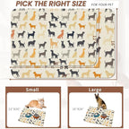 Cute Dog Cat Food Mat,Color Silhouette Absorbent Pet Feeding Mat with Rubber Backing,Non-Slip Water Bowl Placemat,Indoor Pet Accessories Supplies 16"x24"