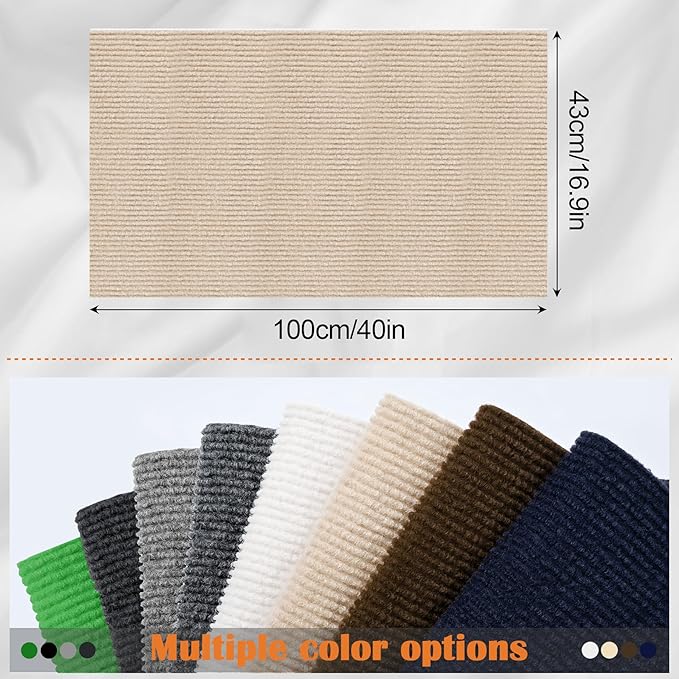 Cat Scratch Furniture Protector - 40" x 17" Trimmable Self-Adhesive Cats Claws Scratch Pads, DIY Cat Climbing Couch Protector for Scratch Post Cat Tree Replacement Indoor (Khaki)