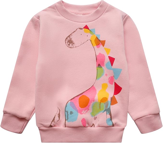 RETSUGO Toddler Baby Girls Sweatshirts Casual Pullover Crewneck Winter Long Sleeve Tops Shirts Clothes 3T-8T