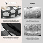JOEJOY Donut Small Dog Bed, Round Cat Beds for Indoor Cats with Removable Washable Cover, Orthopedic Cute Puppy Kitten Pet Bed with Jacquard Shaggy Plush & Non Skid Bottom, Black