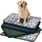 4 Pcs Washable Dog Bed Plush Orthopedic Outdoor Crate Mat with Non-Slip Bottom,Luxe Kennel Pad for Pets,Cozy Cage Cushion&Pet Sleeping Mattress Large Sized,Medium,Small Dogs,35 x 23 inch,Color Blend