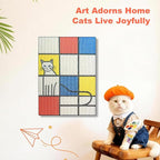 Art Cat Scratching Pad,Wall Scratcher for Indoor Cats - 16.54x11.81x1.18 Inches, Double-Sided Use, Cat Cardboard Scratcher Fits All Breeds & Sizes, Easy to Install,Cat Gifts