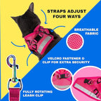 Travel Cat Harness and Leash Set - Adjustable Fit Mesh Cat Harness and Reflective Strap - Comfort Walking Vest for Kitten for Outdoor Walking, Hiking (Large)
