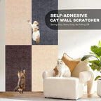 78.7"X15.8" Self-Adhesive Cat Scratching Mat - Durable Couch Protector from Cat Claws, DIY Furniture Protector from Cats Scratching, Sticky cat Scratch wall mat- No Residue, Safe for Cats (Brown)