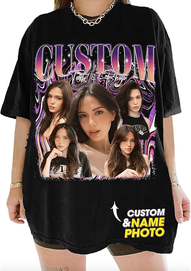 NAZENTI Custom Valentine Shirt Gifts for Boyfriend, Customized Bootleg Rap Tee