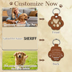 Eunigem Personalized Pet Hair Keychain for Dogs Cats-Custom Paw Keychains for Dog Hair-Shaped Leather Keychain,Pet Memorial Gifts Remembrance Accessory Refillable Keepsake for Bag or Key (Color-7)