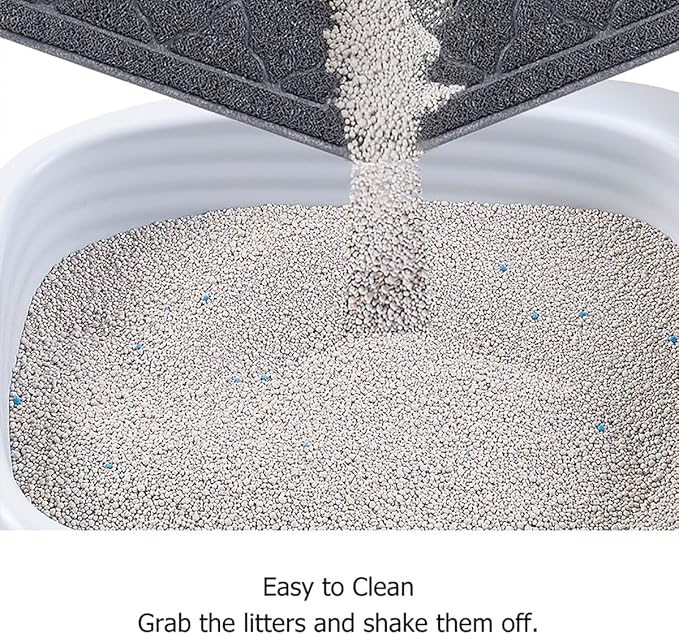 unipaws Cat Litter Trapping Mat, Litter Box Scatter Control Pad, Litter Free Floors and Urine Waterproof, Gentle on Paws, No Phthalate