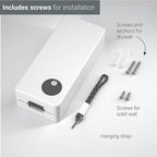 SVD.PET Dog Poop Bag Dispenser with 60 Bags, Wall Mount Waste Bag dispenser, Holds 4 Rolls of Waste Bags, Indoor/Outdoor Wall mount or Place on Table(White, Dispenser + Bags)