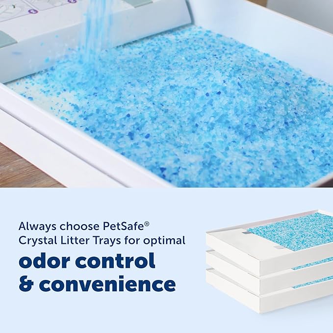 PetSafe ScoopFree Crystal Pro Self-Cleaning Cat Litter Box System – Enclosed Front-Entry – Advanced Odor Control – Includes 1 Disposable Crystal Litter Tray – Black (ZAL00-18159)