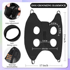PatiencET Dog Grooming Hammock for Small Dogs Pet Hammock for Nail Trimming Dog Sling for Nail Clipping Dog Hanging Harness (Black S)