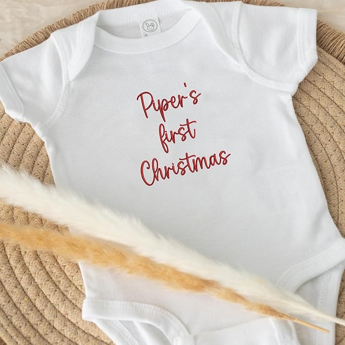 COUPLEHOODIES Personalized Baby Onesie Bodysuit – Custom Embroidery Gift for Pregnancy Reveal Baby Shower or First Grandchild