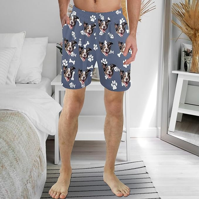 Custom Pajama Pants for Men, Personalized PJ Pants with Photos, Custom Mens Pajama Shorts, Gifts for Dad Husband