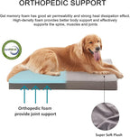 Orthopedic Memory Foam Bed for Large Dogs, Waterproof Cooling Pet Mats for Crate with Removable Washable Cover,Ideal for Arthritic Dogs (Large plus-36"x 27" x 3", Short Plush)
