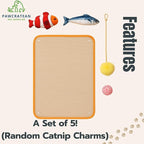 28 Inch Cat Wall Scratcher Pad with Toys – Hanging Sisal Scratch Board Kit for Indoor Cats, Includes Catnip Fish & Teaser Ball (Light Brown)