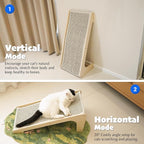 PETKARAY Sisal Cat Scratcher Ramp, L Shaped Scratching Post and Scratch Pad for Indoor Cats, Wall Furniture Protector(Chevron)