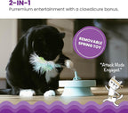 Catstages 2-in-1 Spring Cat Toy & Scratcher – Combines Play and Self Grooming Nail Care for Indoor Cats, Ball Track Add-On, Brown