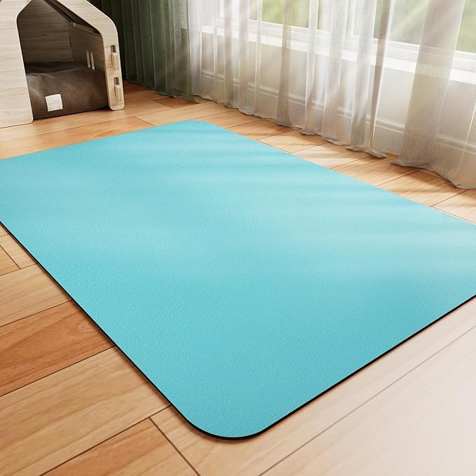 Dog Food Mat - Absorbent Cat Mat for Food and Water, No Stains Pet Feeding Bowl Mat, Easy to Clean Pet Placemats, Quick Dry Dog Water Dispenser Mat for Messy Drinkers | Teal 18"x 28"