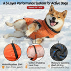 Dog Winter Coat, Warm Puffer Jacket with Fur-Safe Buckle & Leash Hole for Cold Weather, Water-Repellent Snow Vest, Breathable Thermal Apparel for Hiking & Active Dogs (Aurantium, X-Small)