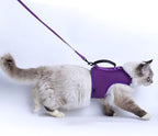 Cat Harness and Leash for Walking Escape Proof Breathable Mesh Fabric, Purple, XX-Large, Adjustable Cat Walking Jackets with Handle, Padded Stylish Cat Vest