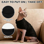 EXPAWLORER Soft Cat Sweater - Sweaters for Cats Only Warm Kitten Clothes, Fall and Winter Pet Coat Pullover Design, Fleece Sweatshirt Clothing Also for Puppy Small Dogs, Black S