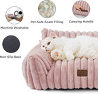 Bedsure ComfyFleece™ Cute Dog Couch for Medium Dogs - As Seen on TV on Good Day New York, Dog Couch Bed with Removable, Washable Cover, Supportive Pet Sofa, for Medium Large Dogs, 36inch, Blush Pink
