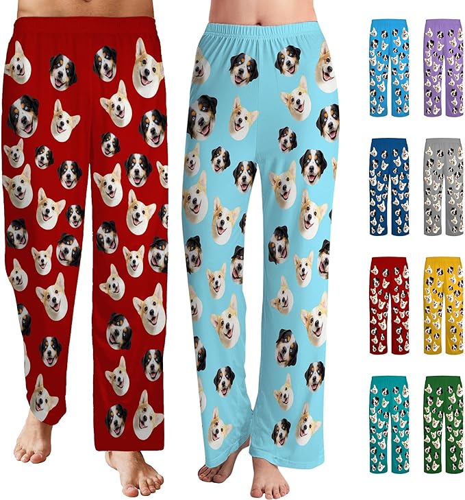 Personalized Face Pajama Pants for Men Women Custom Photo Printed Pajamas Bottoms Trousers Gift for Christmas Birthday
