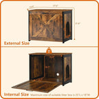 Dwanton Cat Litter Box Furniture Hidden, Cat Litter Box Enclosure, Reversible Entrance Can Be on Left or Right Side, Indoor Cabinet, Wooden Washroom, End Table, Nightstand, Rustic Brown, 27.6" L