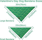 St. Patrick's Dog Bandana, UP URARA PUP Shamrock Triangle Bid Scarf for Medium Large Dogs, Cotton Kerchief for Girl Boy Puppies, Cute Spring Green Bandana,S
