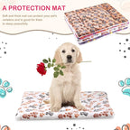 Tuanse 4 Pack Ultra Soft Dog Cat Bed Mat Small Animal Guinea Pig Bed with Cute Print Reversible Fleece Dog Crate Kennel Pad Cozy Washable Thickened Hamster Pet Beds Mat(23 x 18 Inches,Vivid Color)