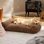 Bedsure ComfyFleece™ Cute Dog Couch for Medium Dogs - As Seen on TV on Good Day New York, Dog Couch Bed with Removable, Washable Cover, Supportive Pet Sofa, for Medium Large Dogs, 36inch, Camel Brown