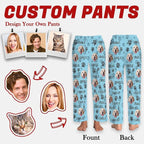 Personalized Face Pajama Pants for Men Women Custom Photo Printed Pajamas Bottoms Trousers Gift for Christmas Birthday